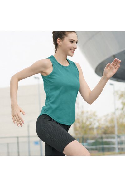 Vitra World Women Quick Dry Sleeveless Workout Tank Top Slim Fit Crew Neck Yoga Running Gym Fitness Training