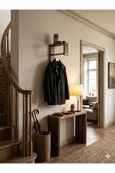 novaliz home Portmanto Askılık - Duvar Askısı - Ahşap Duvar Mont Askısı