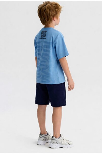nk kids Li̇mi̇ Boy's Soft, Flexible, Back-Printed, Combed Cotton Shorts Set