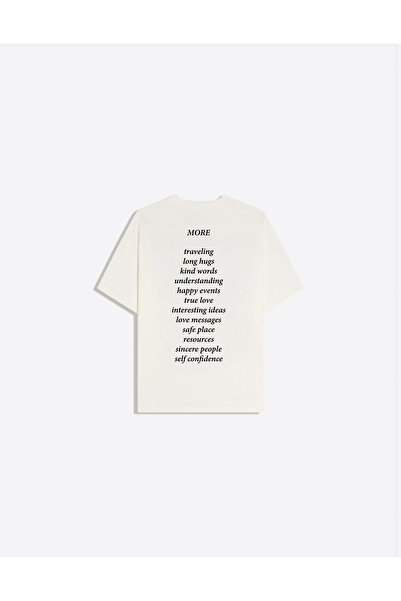 Disante More Printed Crew Neck Oversize Trendy Women's T-Shirt