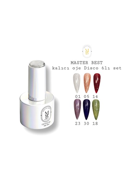 masterbest MASTER BEST Kalıcı oje DISCO 6lı set