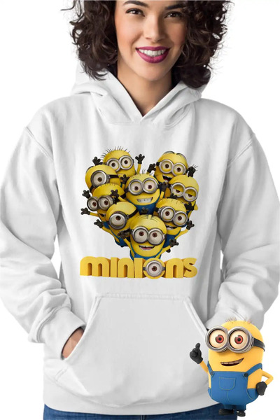OEM Women's Hoodie Minions Heart Love Valentines Day Minions Love
