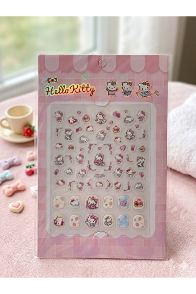 GLOWILLA Hello Kitty 5D Kabartmalı Nail Art Tırnak Çıkartması - Çocuk ve Yeti...