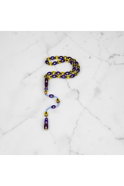 EnazStore Enes Abdo Usta Signed Yellow-Blue Fan Rosary Fire Amber