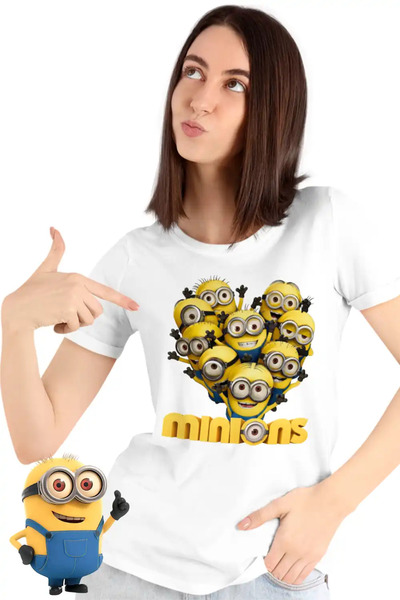 OEM Minions Heart Love Valentines Day T-Shirt Women Minions Heart Love Valent...