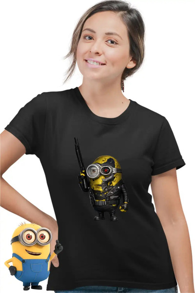OEM Γυναικείο μπλουζάκι Μίνιονς Τερμινέιτορ Μπάικερ Απαισιότατοι