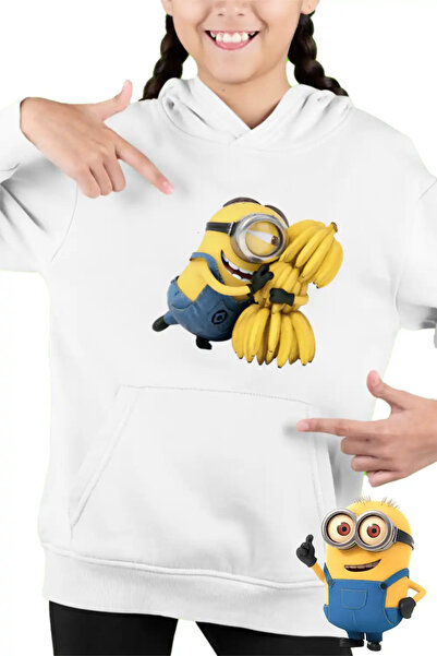 OEM Παιδικό Κοριτσίστικο Φούτερ με Κουκούλα Μίνιονς Μπανάνα Απαισιότατοι