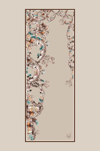 Maisa Şebnem Floş Viscoso Shawl 70*190 cm - Vi̇zon