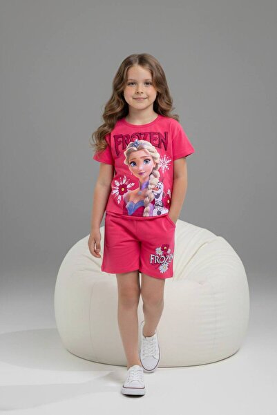 Yağmur Giyim PJKSKT Κοριτσίστικο κοντομάνικο σετ με σορτς με σχέδια 6575