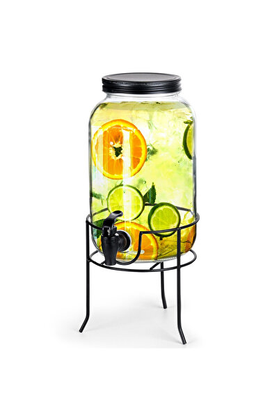 Vilde Dozator de băuturi de 3,2 L cu robinet și suport, negru