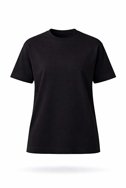 5in1Canpolat Μαύρο Βασικό Βαμβακερό T-Shirt 25209