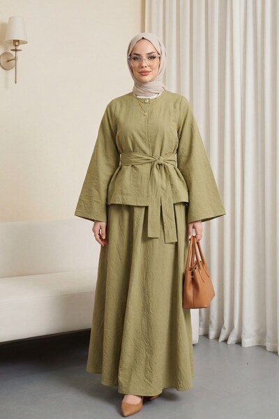 HİJABAYA Σετ με μονό κουμπί και φούστα με ζώνη