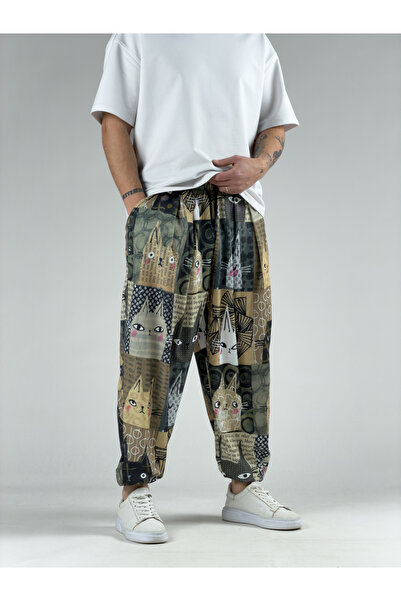 COCOPELLI Cat Patterned Men's Half Shalwar Coc3049