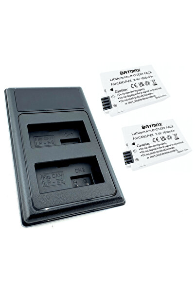 Batmax 2x Acumulator/Baterie pentru Canon LP-E8 1800 mAh + incarcator dublu
