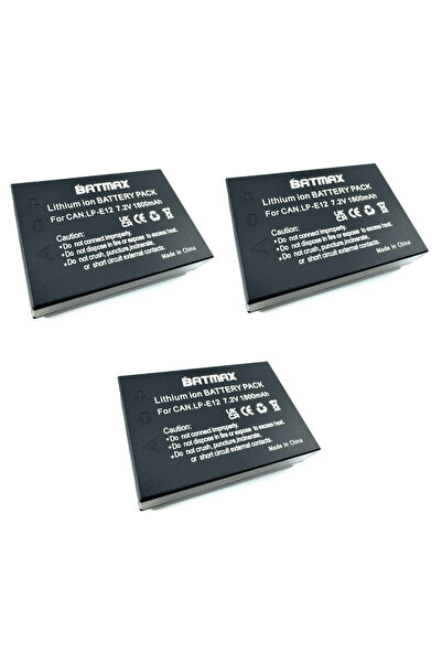 Batmax 3x Acumulator/Baterie pentru Canon LP-E12 1800 mAh