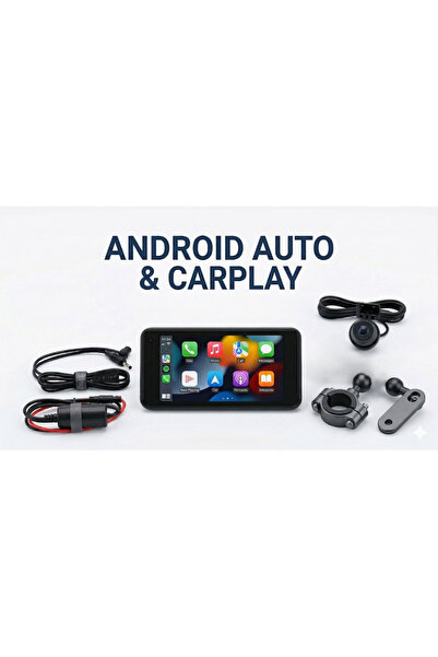 KAZEMTECH Motosiklet CarPlay Çift Kameralı Dokunmatik Ekran CarPlay & Android...