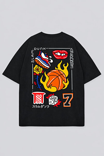 LORVEX Μπλουζάκι Oversize Unisex 100% Βαμβακερό Άνετο Μπλουζάκι με Στάμπα