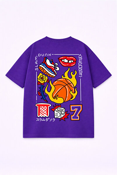 LORVEX Овърсайз унисекс тениска от 100% памук, с удобна кройка и принт