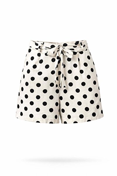 5in1Canpolat Bej Puantiyeli Şort 30148