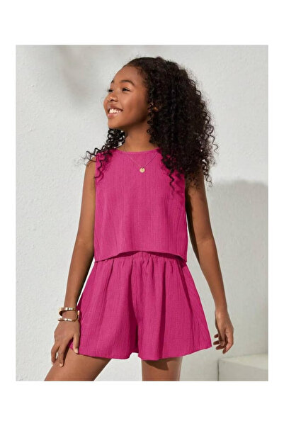 Machetta Κοριτσίστικο Σετ Παιδικό: Σορτς από ύφασμα μπουρούμπακ και μπλουζάκι