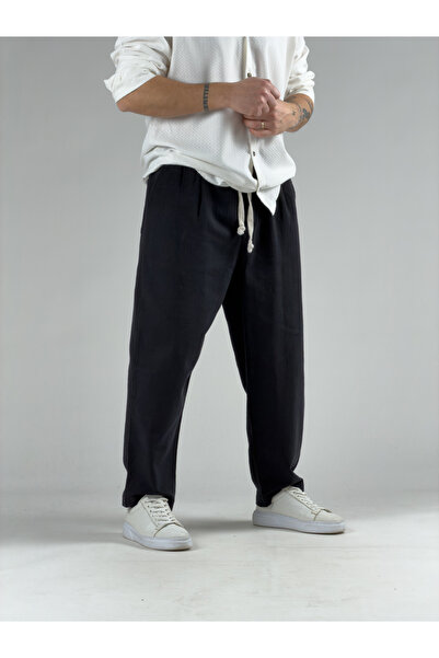 COCOPELLI بنطلون كتان أسود للرجال COC3037