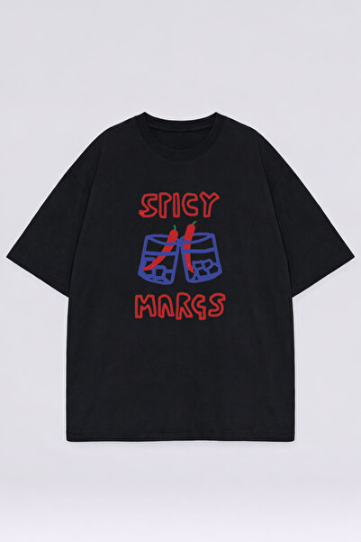 LORVEX Μπλουζάκι Oversize Unisex 100% Βαμβακερό Άνετο Μπλουζάκι με Στάμπα