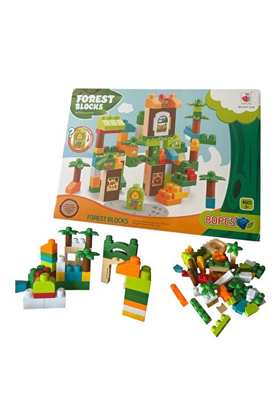 ADIRI SHOP Set Cuburi de Construcție Interactive Forest Blocks – 80 Piese, Ed...