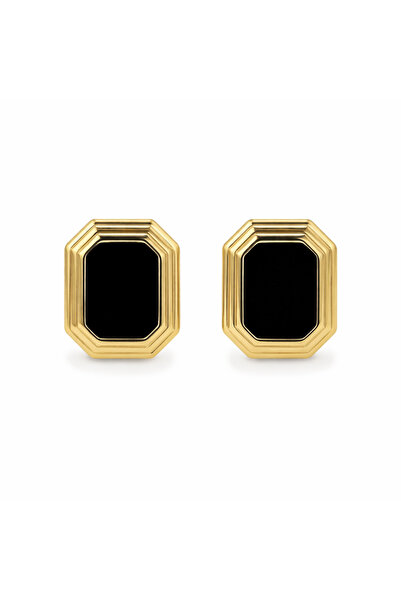 NOVVO Black Earrings Plated with 18k Gold