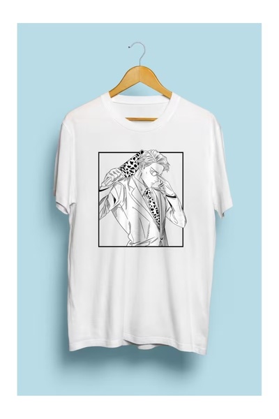 AEMİ Μπλουζάκι Unisex με στάμπα Manga, Oversize, με λαιμόκοψη ποδηλάτου