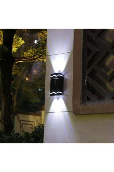 Dessa Set de 4 lămpi solare LED decorative cu iluminare bidirecțională pentru exterior, lumina alba-rece