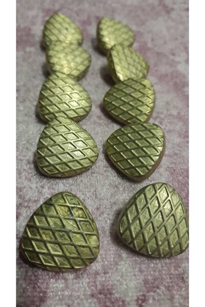 ILCARE Matte Sari Bronz Plated Metal Button 28 Size 18 mm 10 Pieces