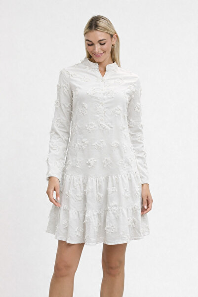 Heaven Ephesus Λινό Φόρεμα - Μακρυμάνικο Φόρεμα με Λινό Σχέδιο - Λινό Φόρεμα ...