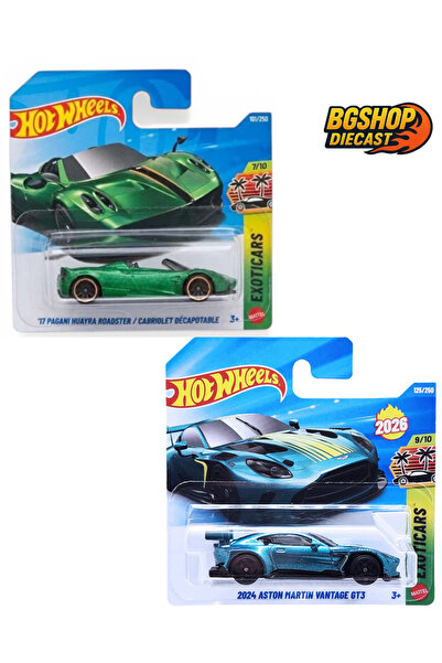 HOT WHEELS 2026 Case - 17 Pagani Huayra Roadster Green - 2024 ASTON MARTIN VA...