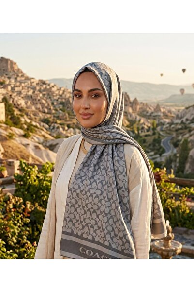 white stars Șal cu model C pe ambele părți