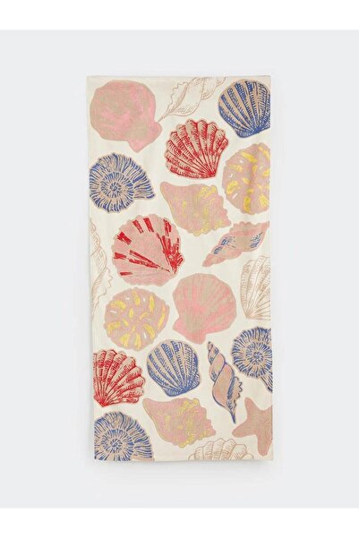LC Waikiki Γυναικεία πετσέτα θαλάσσης με σχέδιο ανάμεικτων κοχυλιών 70x150 εκ...