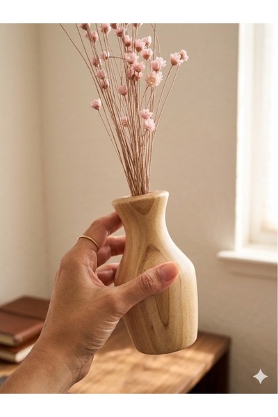 Ezmd Ahşap dekoratif vazo 15cm