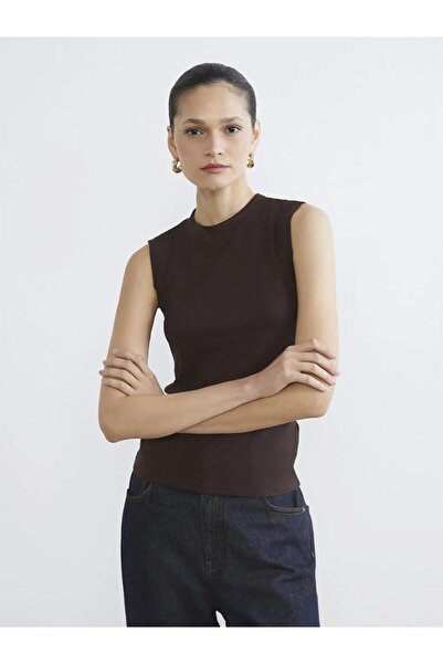 LC Waikiki High Neck Ribbed Women's Bodysuit (S6)