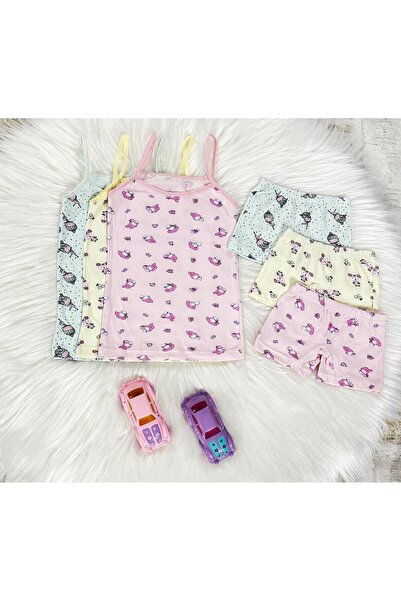 belsa iç giyim Girls' Patterned Athlete Boxer Set 3-Piece Set (Cotton)