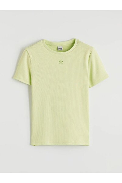 LC Waikiki Crew Neck Embroidered Girls' T-Shirt (S6)
