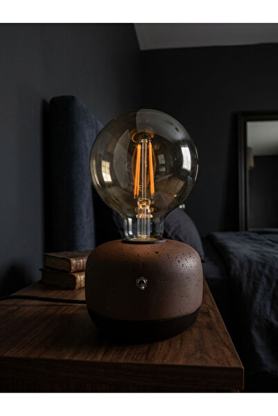 Glarus Atelier MONO | Rustik Taş Tozu Masa Lambası Toggle Switch G95 Led Fila...