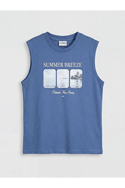 LC Waikiki Μπλουζάκι για αγόρια με στάμπα και λαιμόκοψη ποδηλάτου (S6)