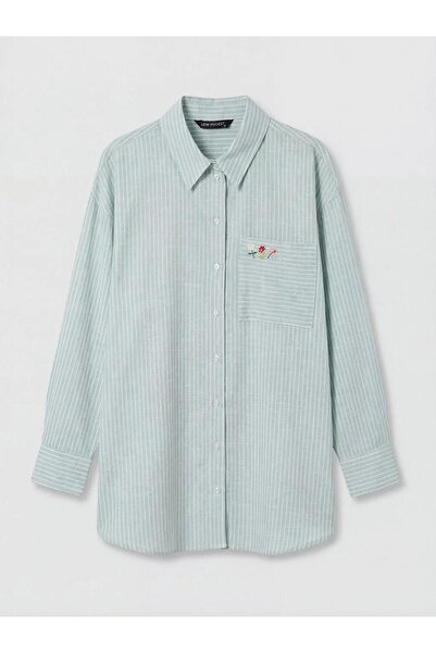 LC Waikiki Striped Oversize Poplin Women's Shirt Tunic (S6)