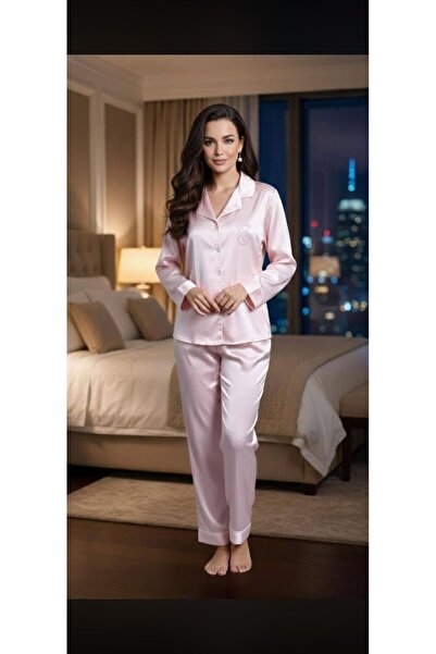SATTENS Silky Satin Women's Pyjamas Set Straight Pattern Biased Pyjamas Dower...