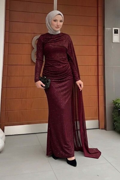 Asya Karen Karmen Sparkling Evening Dress with Cape