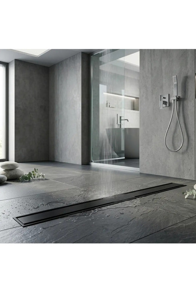 Herum Sifon de duș, montat în pardoseală, liniar, din oțel inoxidabil, set co...