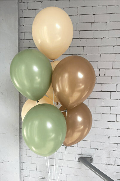 Bunloon مجموعة بالونات بلون أخضر فاتح وكراميل باستيل مكونة من 7 قطع لتزيين ال...