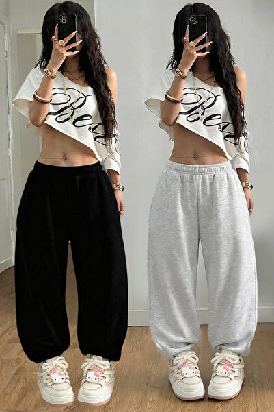 vladivosto Wide Fit Elastic Cuffs Casual Unisex High Waist Extra Loose Plus S...