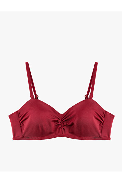 Koton Heart Neckline Drape Detailed Strapless Bikini Top