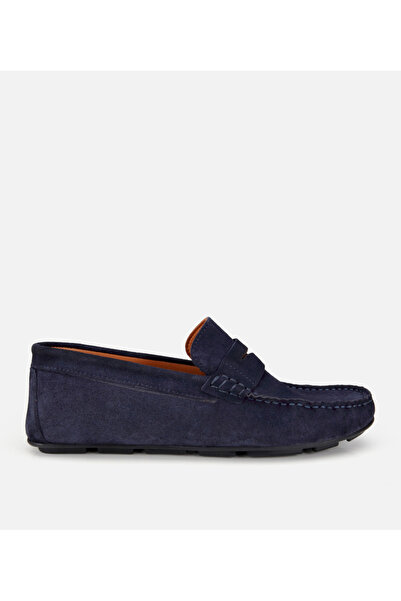 Hotiç Ανδρικό δερμάτινο σουέτ μπλε ναυτικό Comfort Casual Loafer