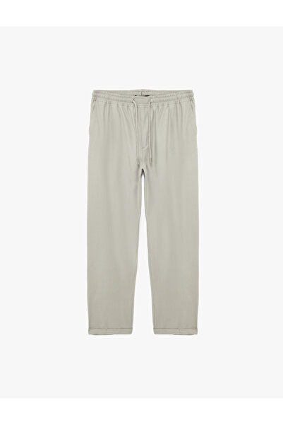 Koton Viscose Pocket Detail Double Leg Drawstring Waist Trousers